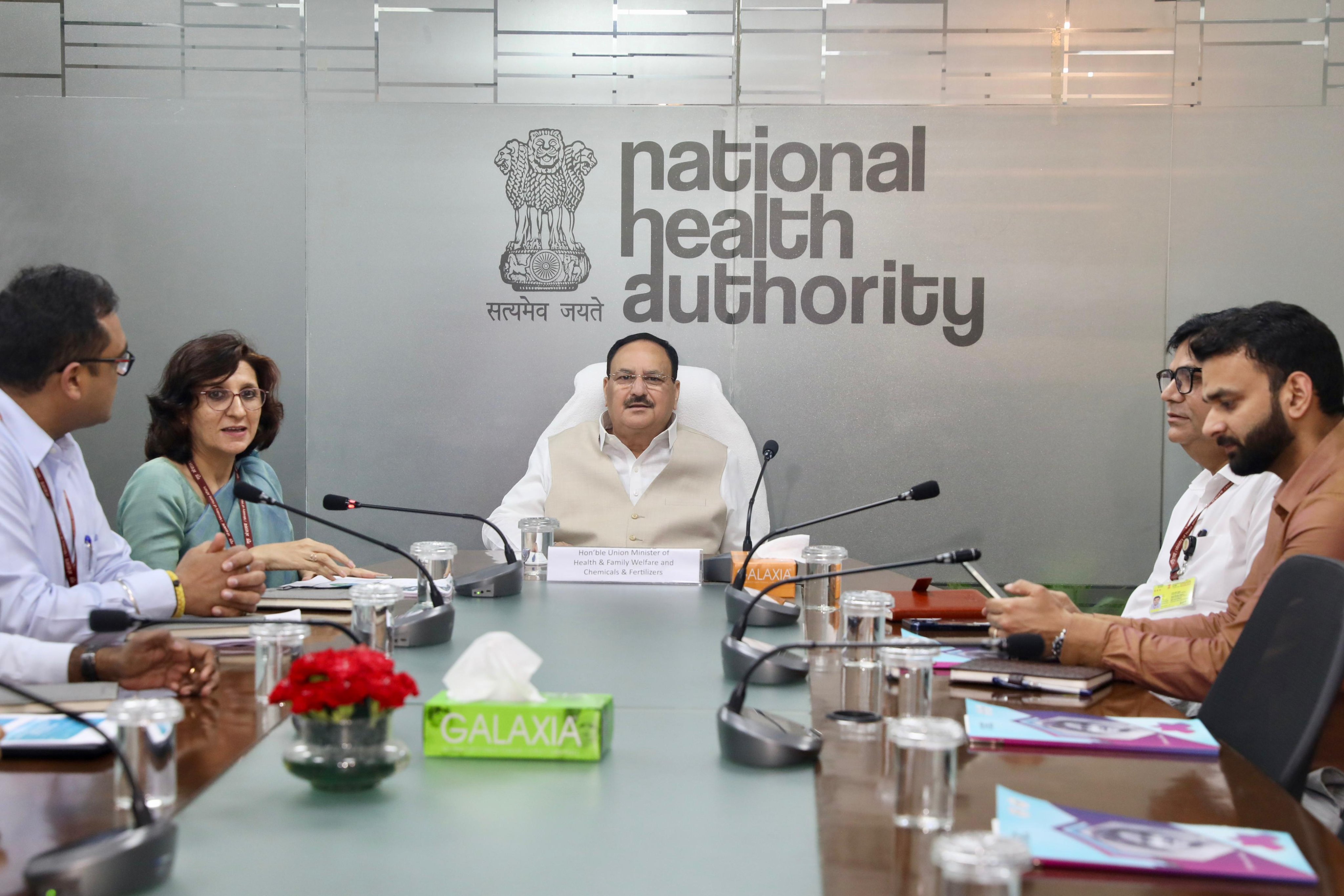 health-minister-nadda-reviews-ayushman-bharat-schemes-with-nha-officials