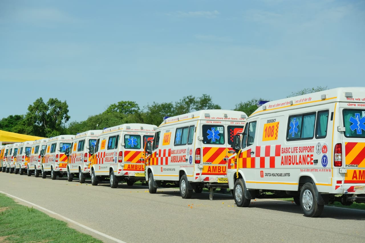 punjab-cm-bhagwant-mann-flags-off-58-new-ambulances-with-latest-medical-equipment